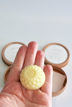 Load image into Gallery viewer, Mini lotion bar showing size in hand. Ishtahfeetah Spoapery.