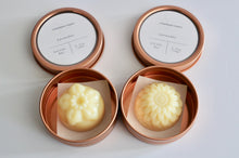 Load image into Gallery viewer, Mini lotion bars + reusable rose gold tin. Ishtahfeetah Soapery.